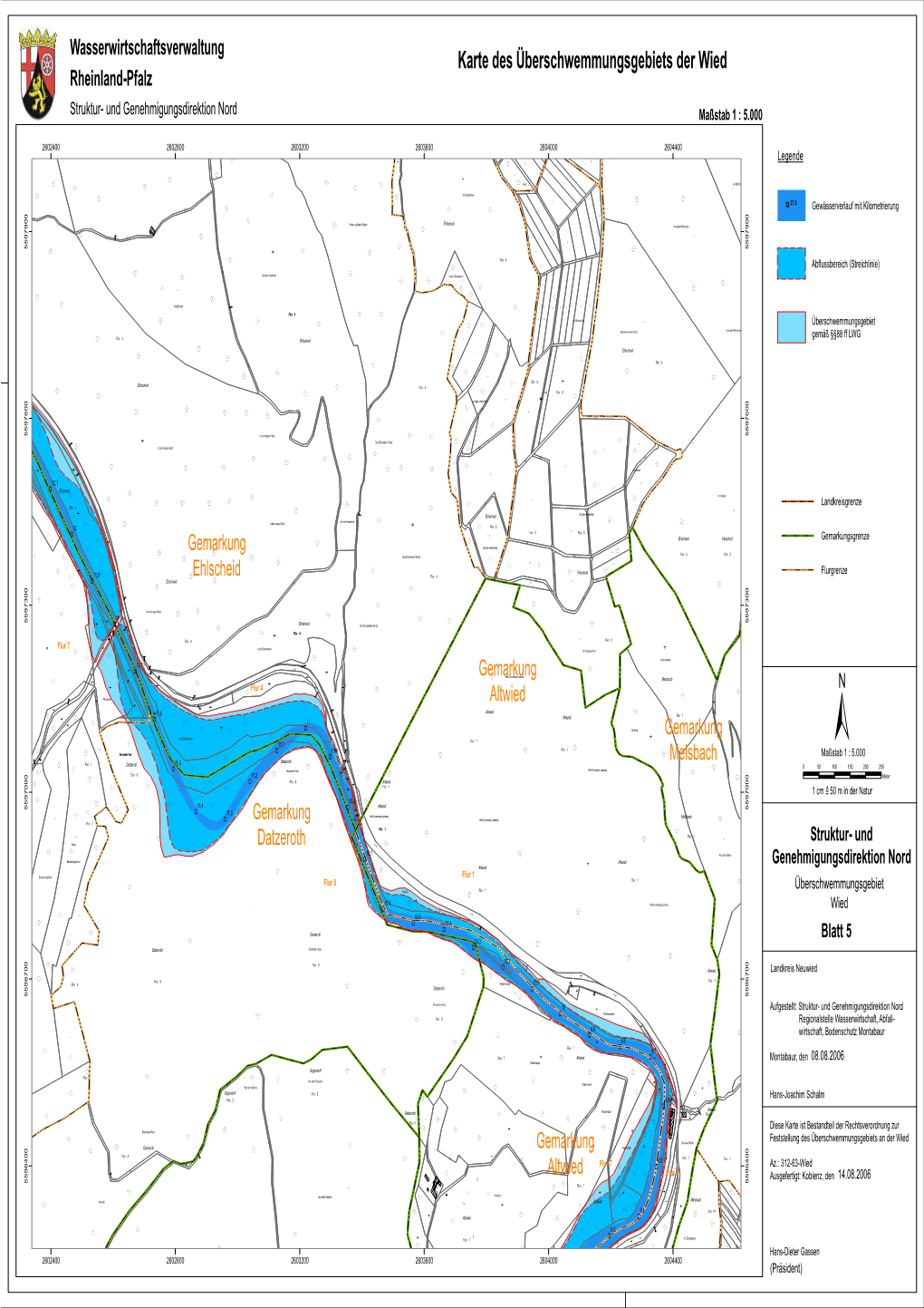 Karte Des Überschwemmungsgebiets Der Wied Rheinland-Pfalz