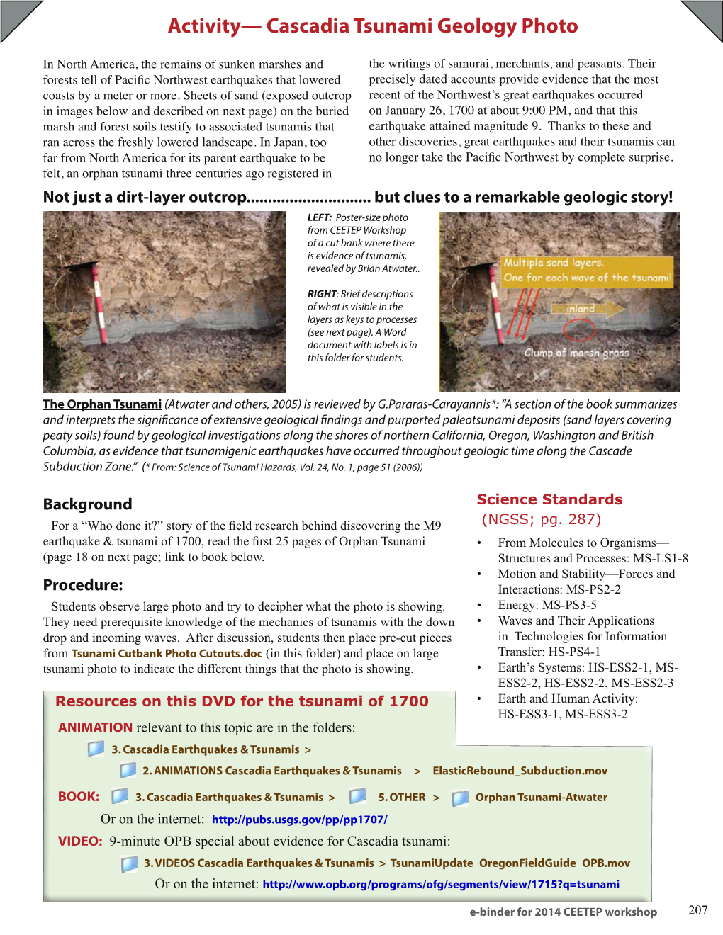 Cascadia Tsunami Geology Photo