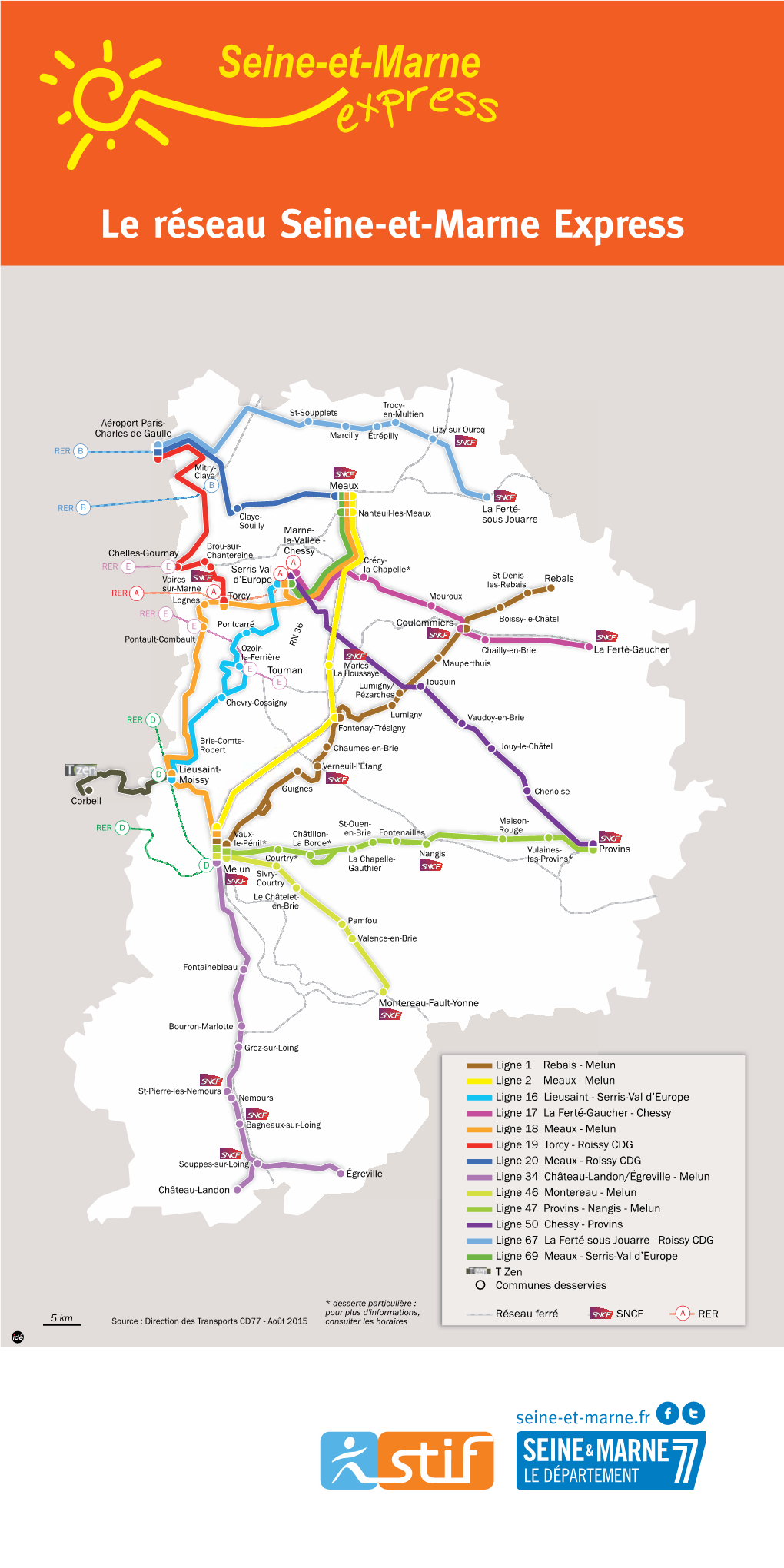 La Carte Du Réseau Seine-Et-Marne Express (2020) PDF 494.47 Ko