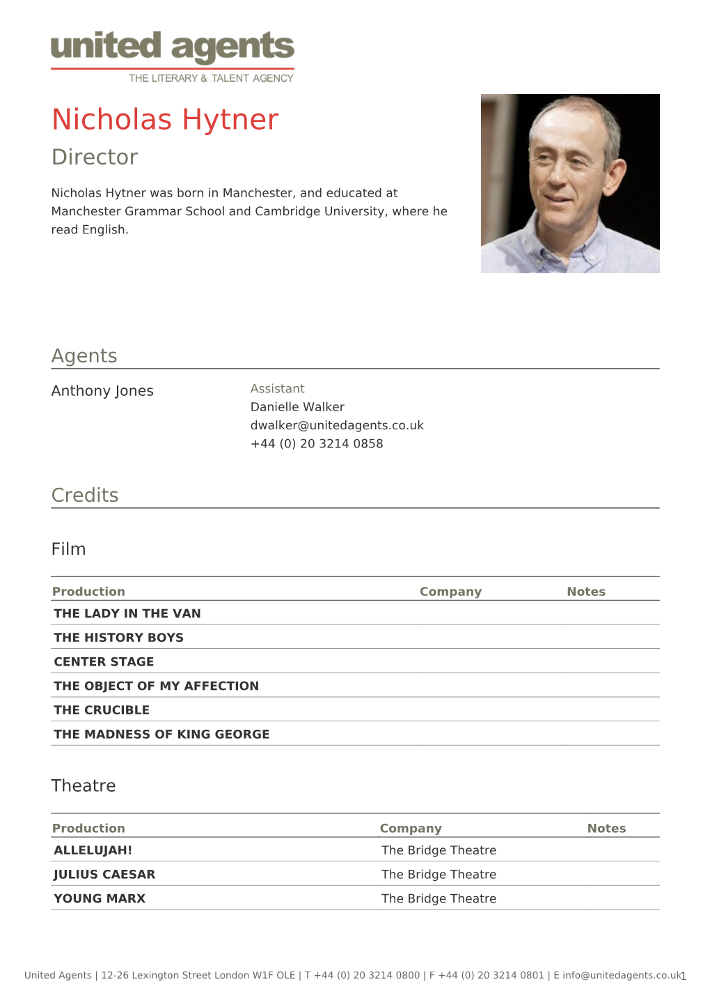 Nicholas Hytner Director