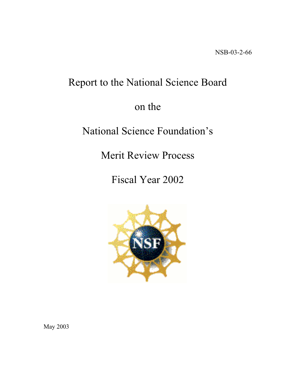 Report to the National Science Board