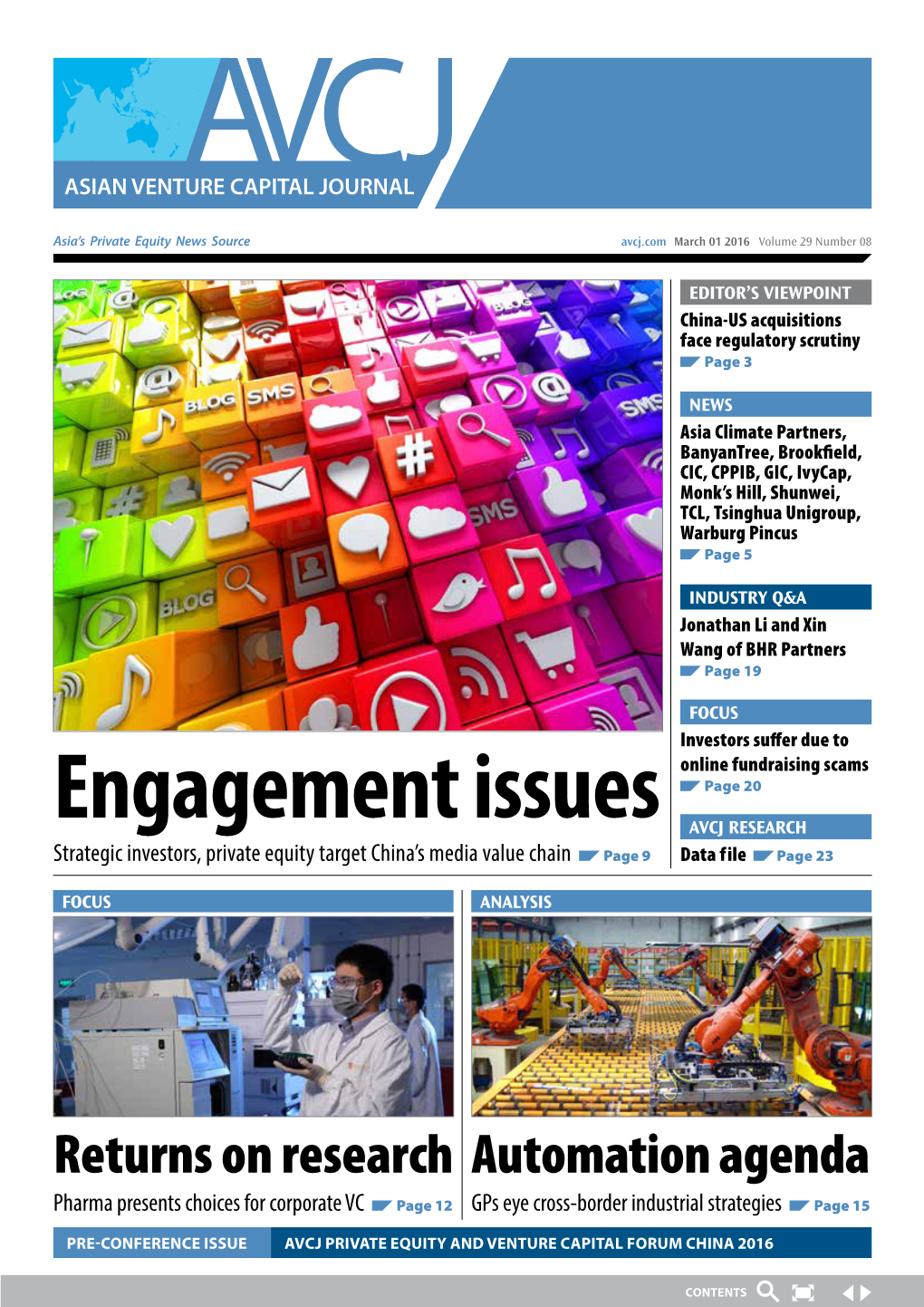 Engagement Issues AVCJ RESEARCH Strategic Investors, Private Equity Target China’S Media Value Chain Page 9 Data F Ile Page 23