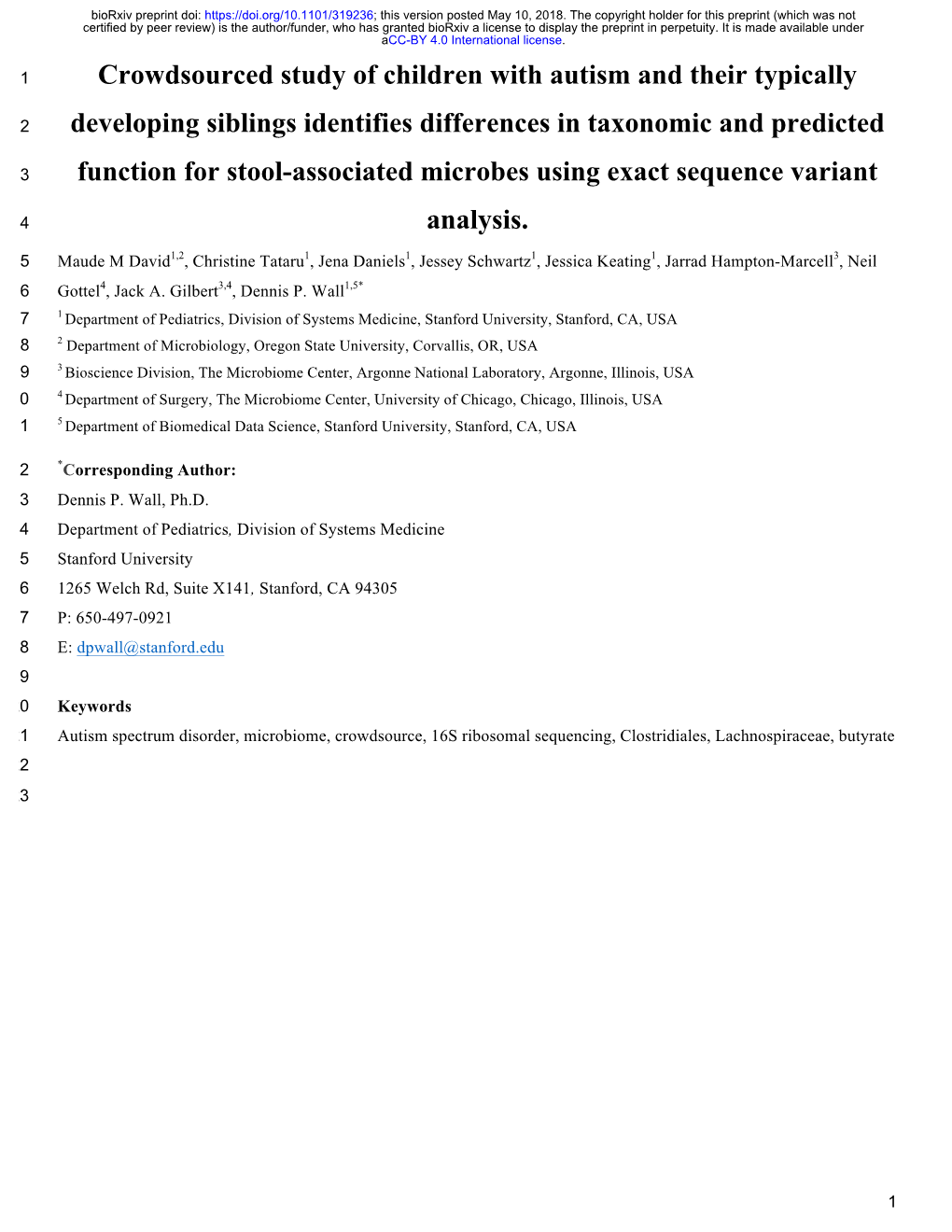 Crowdsourced Study of Children with Autism and Their Typically