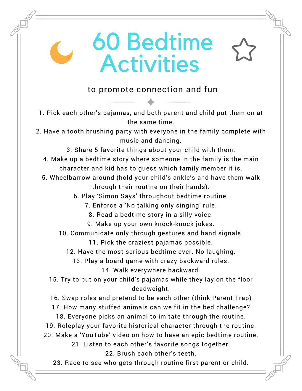 60 Bedtime Activities