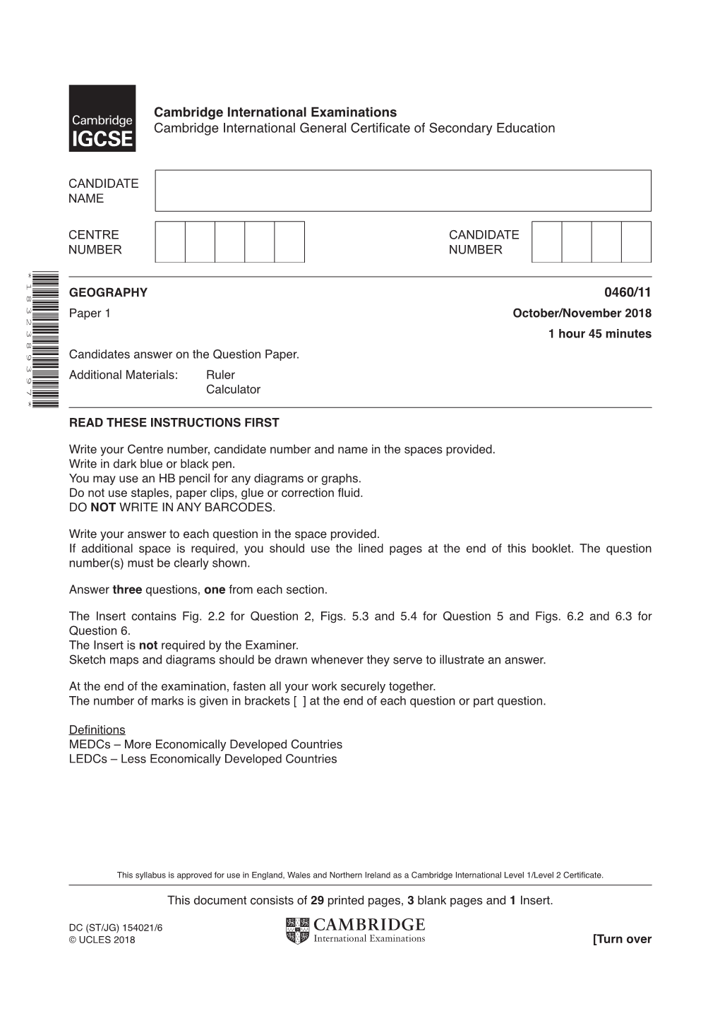 Cambridge International Examinations Cambridge International General