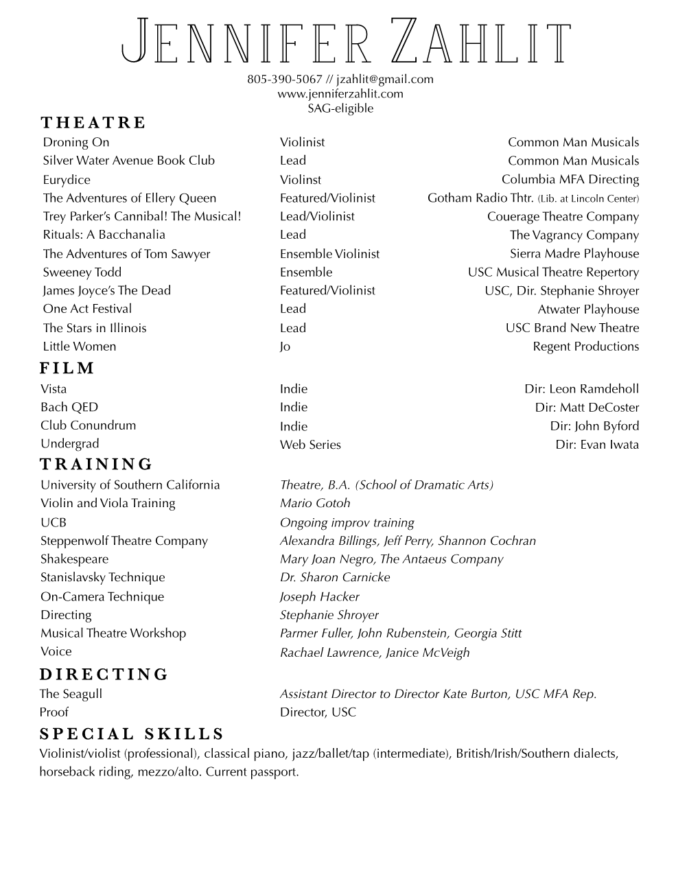 Jennifer Zahlit Resume (To Edit)