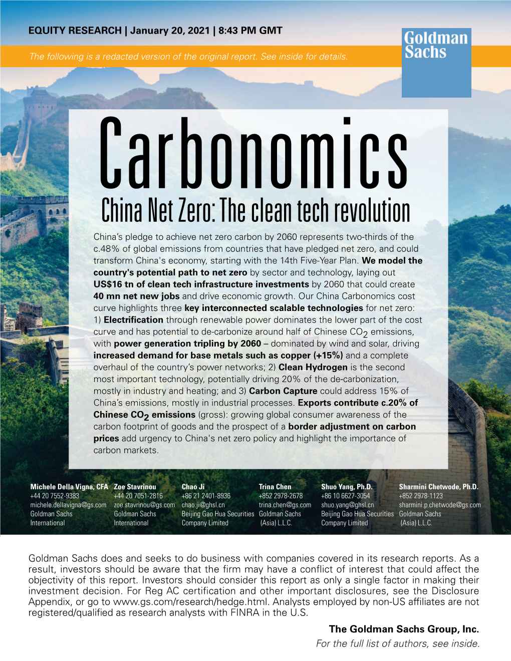 Carbonomics China Net Zero the Clean Tech Revolution