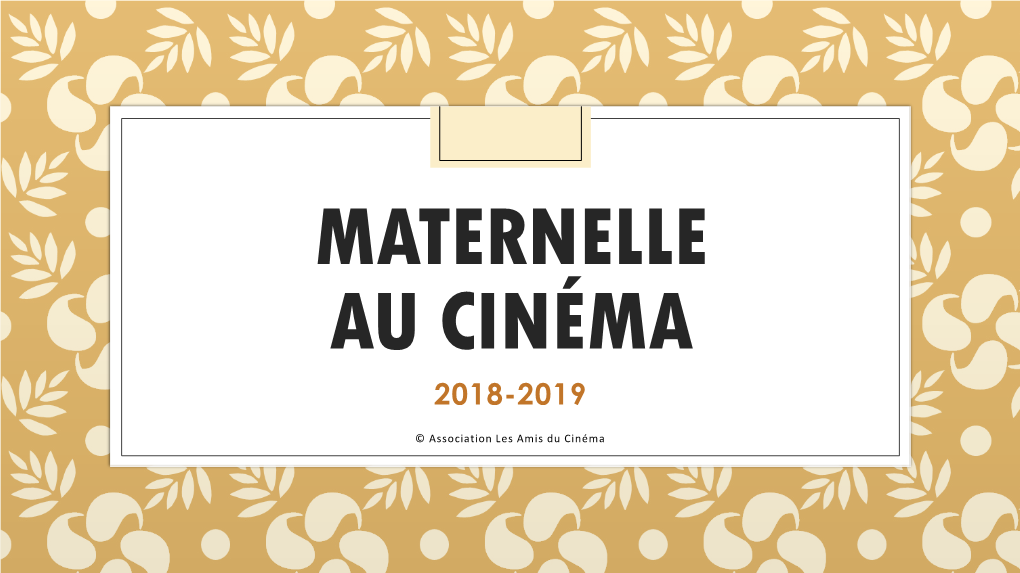 Maternelle Au Cinema