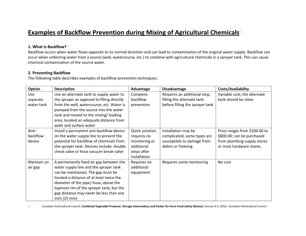 Backflow Prevention Devices