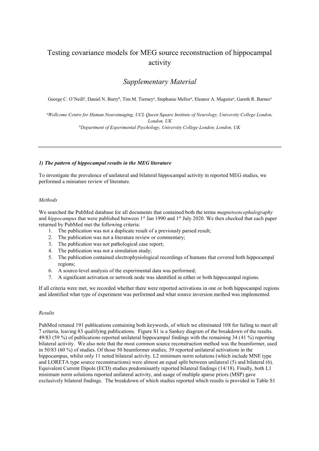 Testing Covariance Models for MEG Source Reconstruction of Hippocampal Activity