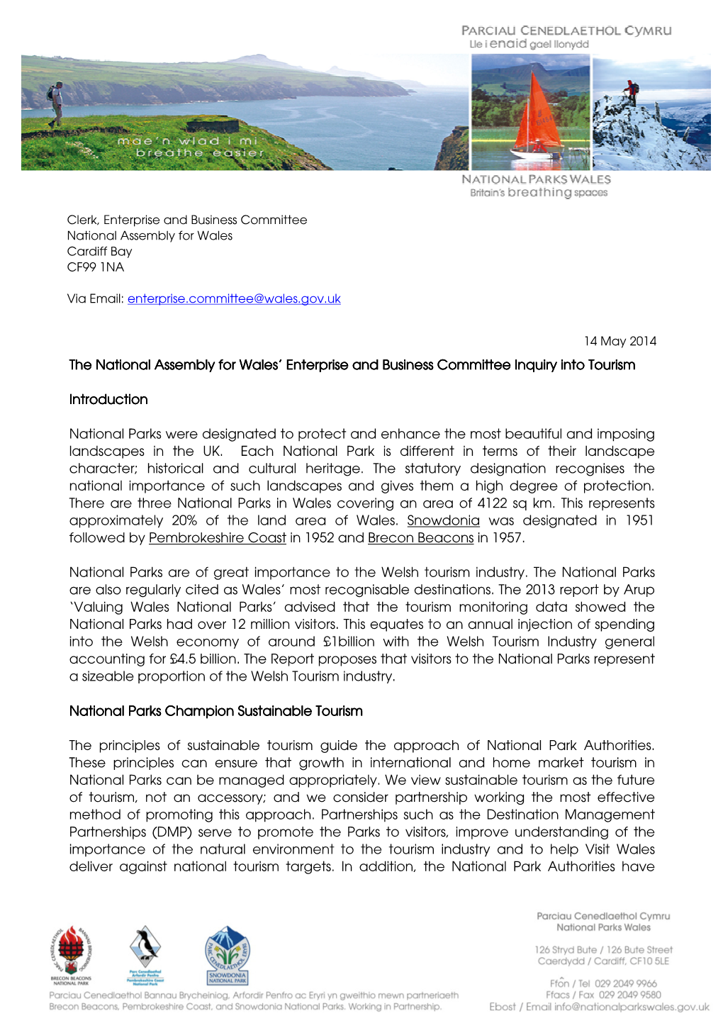 National Parks Wales Response to National Assembly for Wales