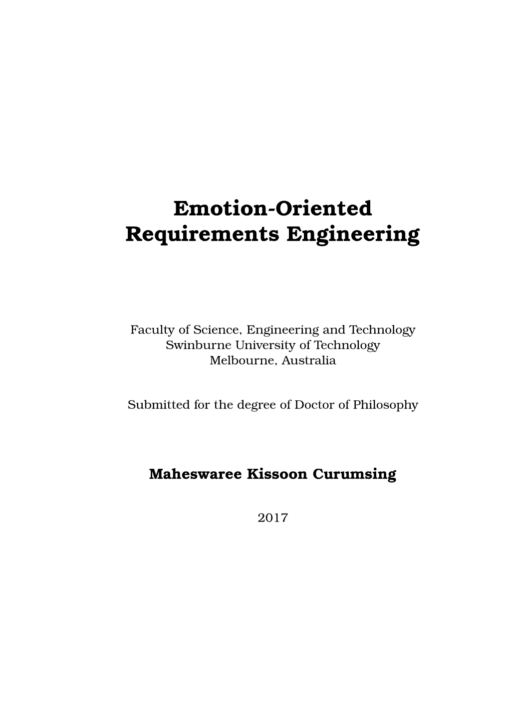 Emotion-Oriented Requirements Engineering