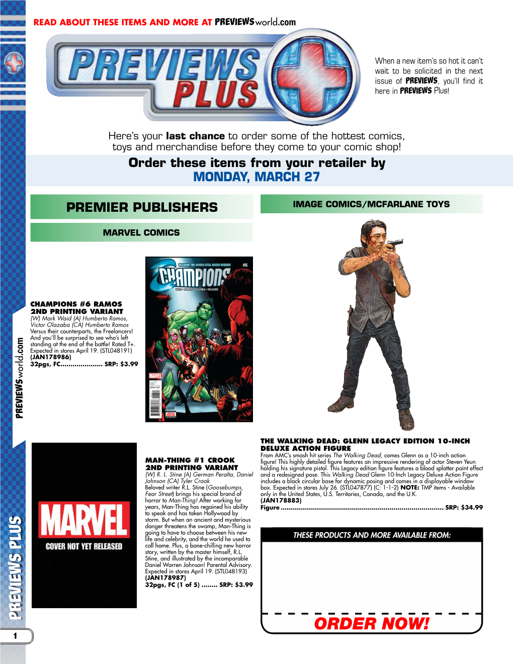 ORDER NOW! 1 2 PREVIEWS PLUS Previewsworld.Com HC, 8X11,40Pgs,FC�������� (C: 0-1-0) Alike