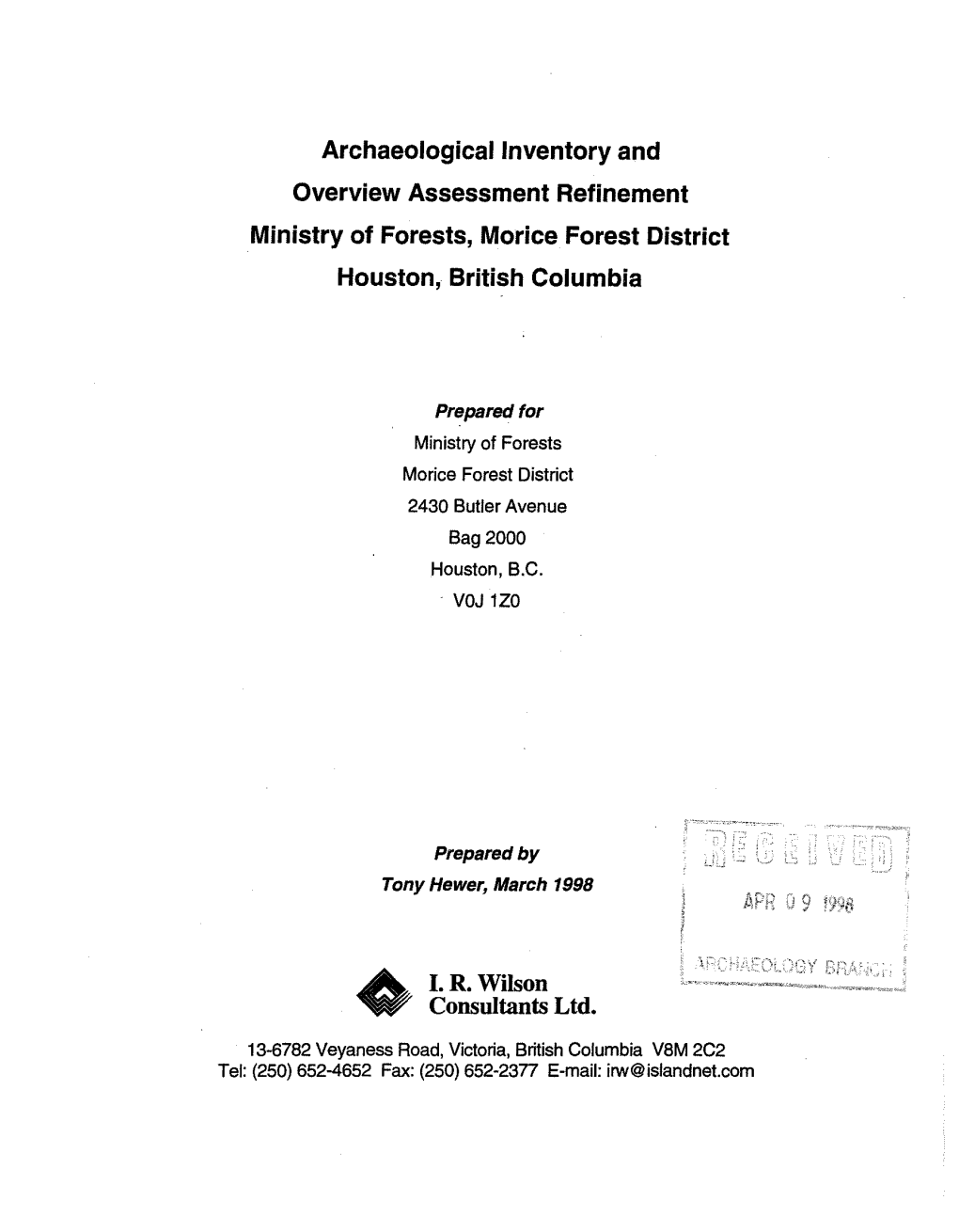 • I. R. Wilson Consultants Ltd