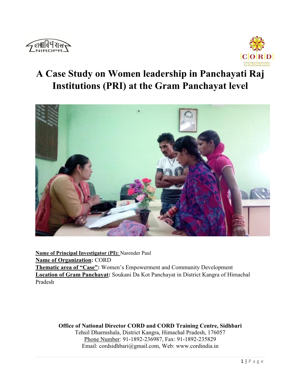 A Case Study of Women Leadership in Pris at Gram Panchayat