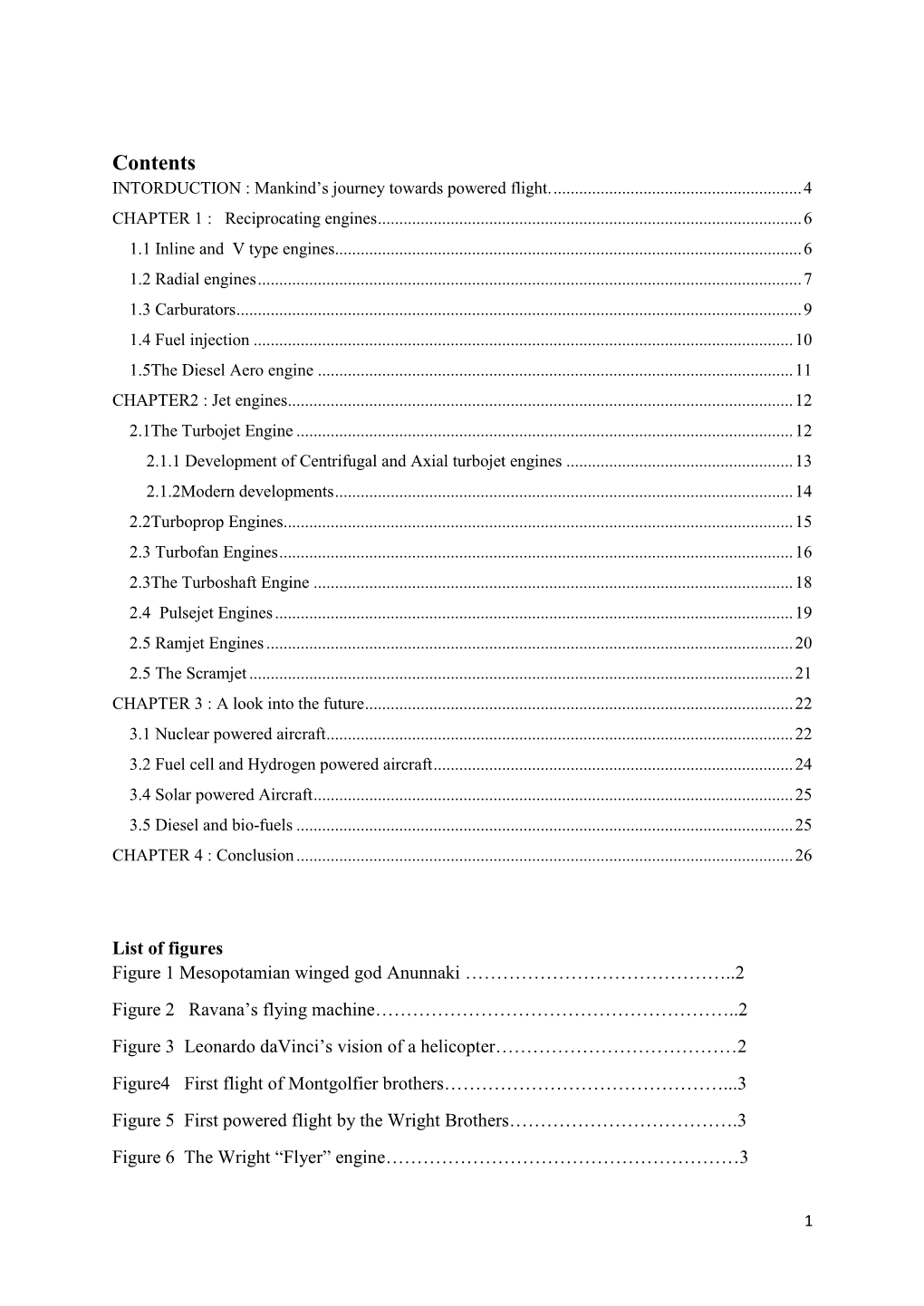 Contents INTORDUCTION : Mankind‟S Journey Towards Powered Flight