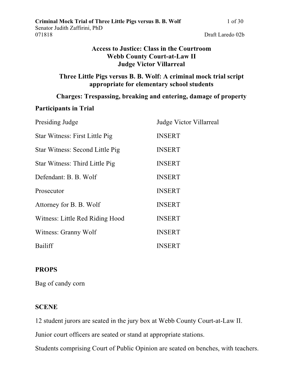 Access to Justice: Class in the Courtroom Webb County Court-At-Law II Judge Victor Villarreal