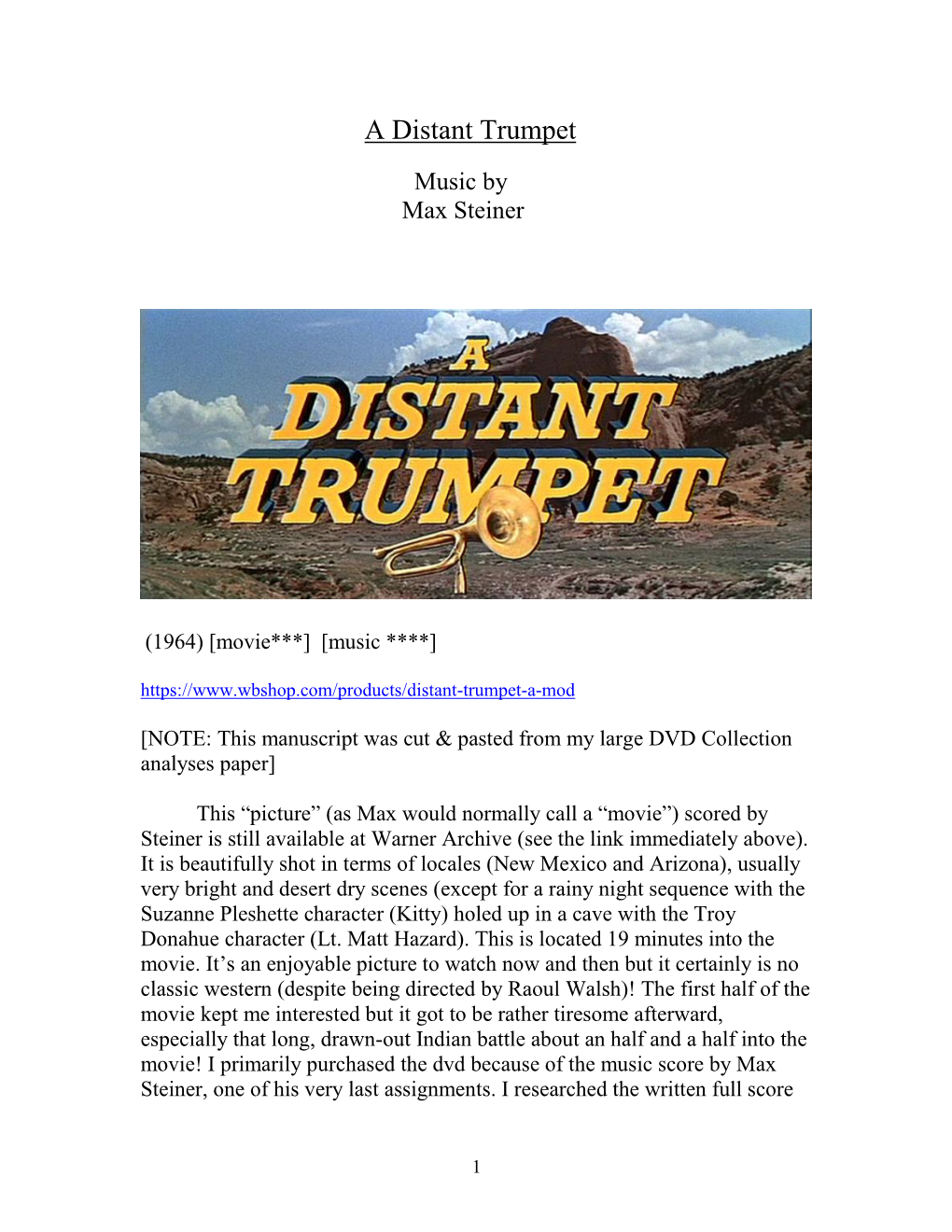 A Distant Trumpet