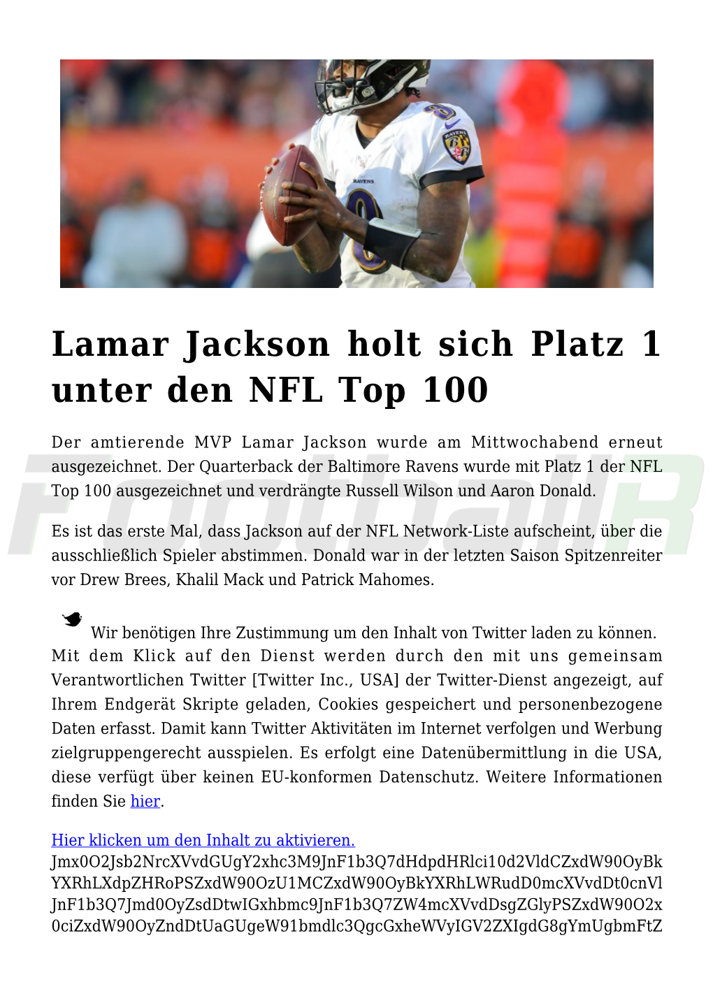 Lamar Jackson Holt Sich Platz 1 Unter Den NFL Top 100