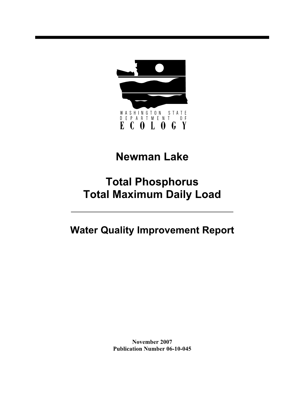 Newman Lake Total Phosphorus TMDL