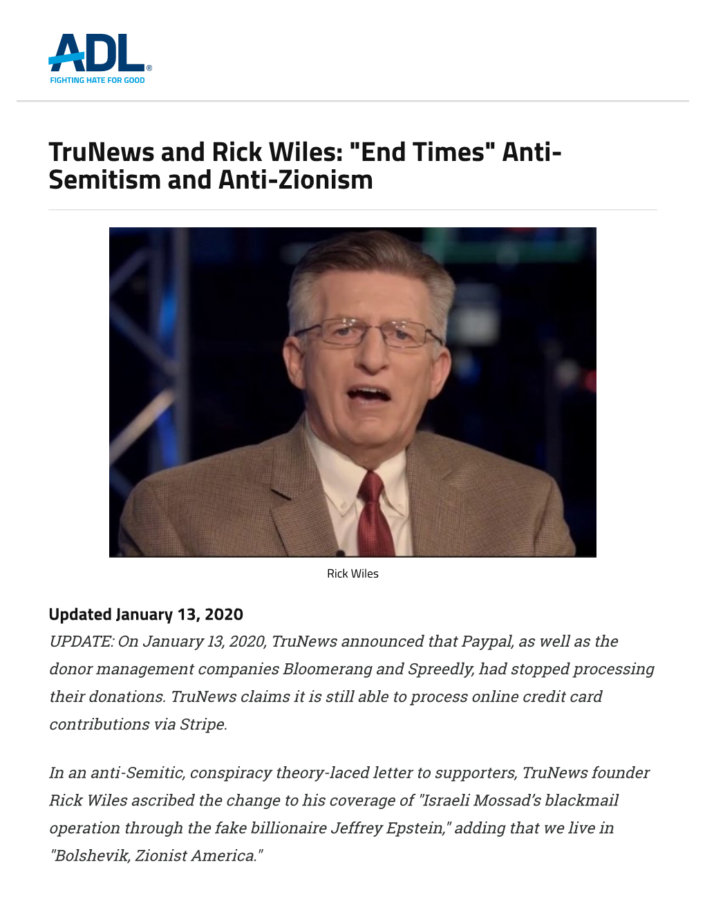 Trunews and Rick Wiles: "End Times" Anti- Semitism and Anti-Zionism