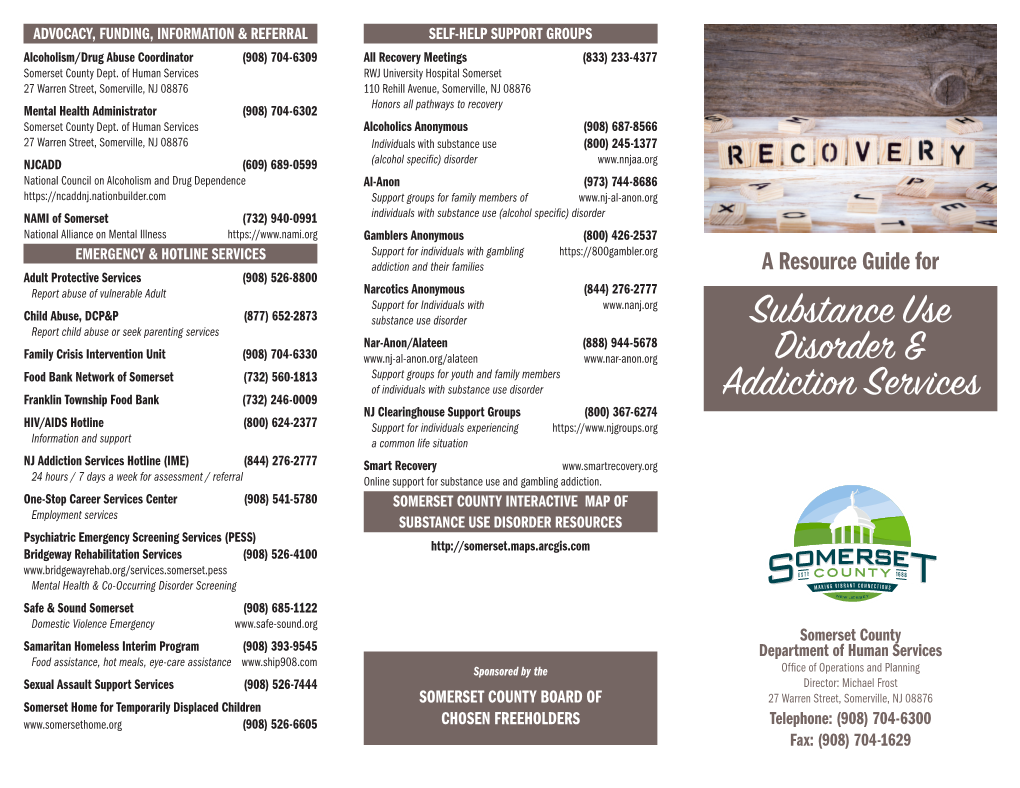 Substance Use Disorder & Addiction Services