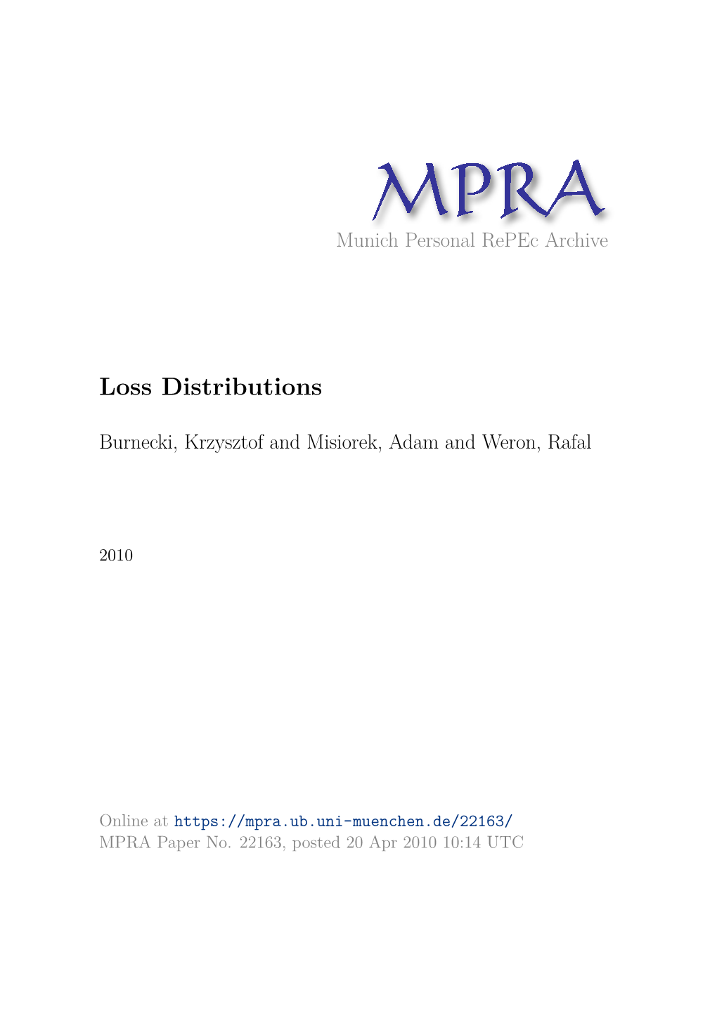 Loss Distributions