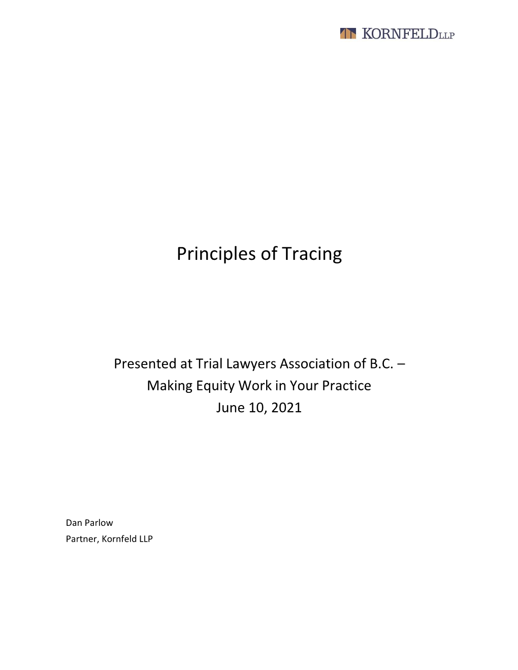 Principles of Tracing