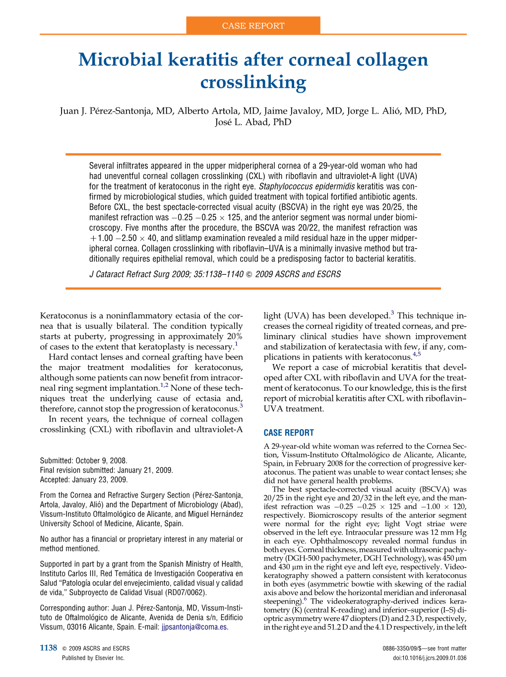 Microbial Keratitis After Corneal Collagen Crosslinking