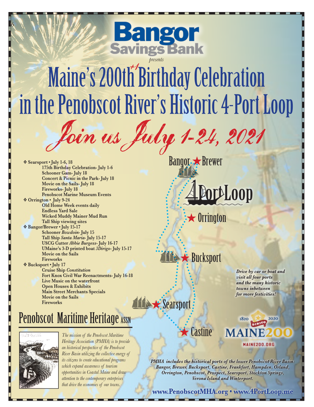 Maine's 200Th Birthday Celebration in the Penobscot River's Historic 4