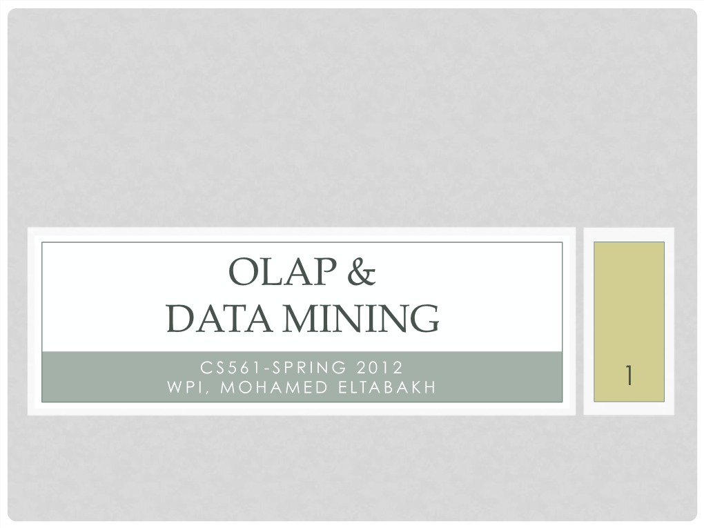 Olap & Data Mining