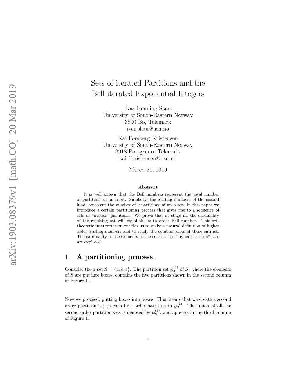 Sets of Iterated Partitions and the Bell Iterated Exponential Integers