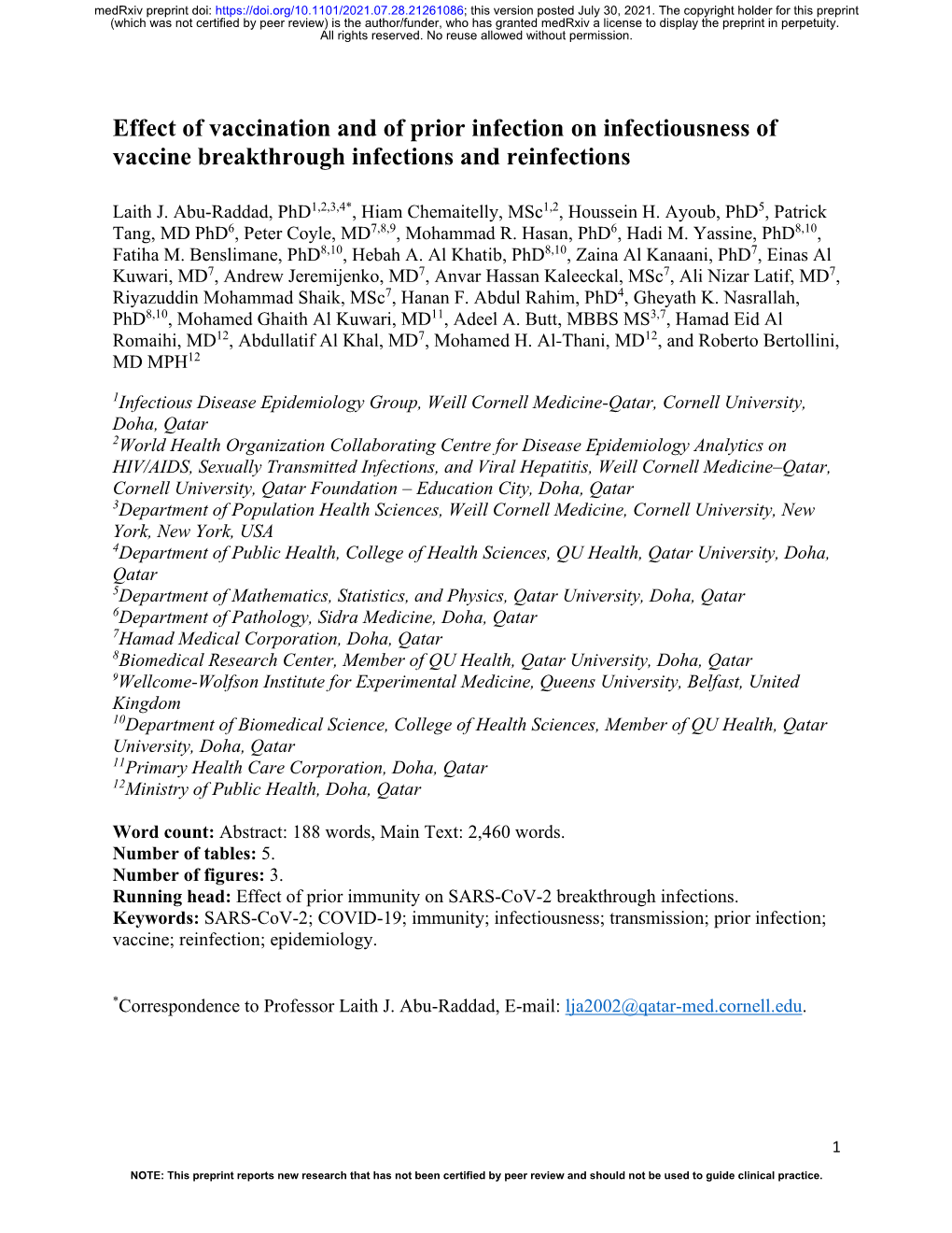 Effect of Vaccination and of Prior Infection on Infectiousness of Vaccine Breakthrough Infections and Reinfections