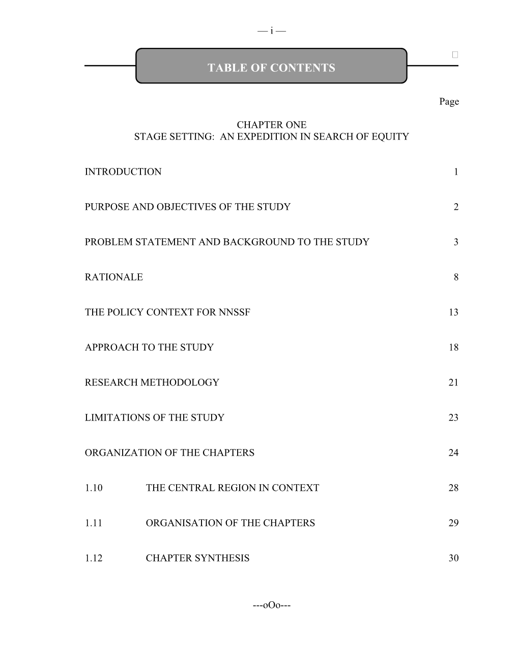 Table of Contents