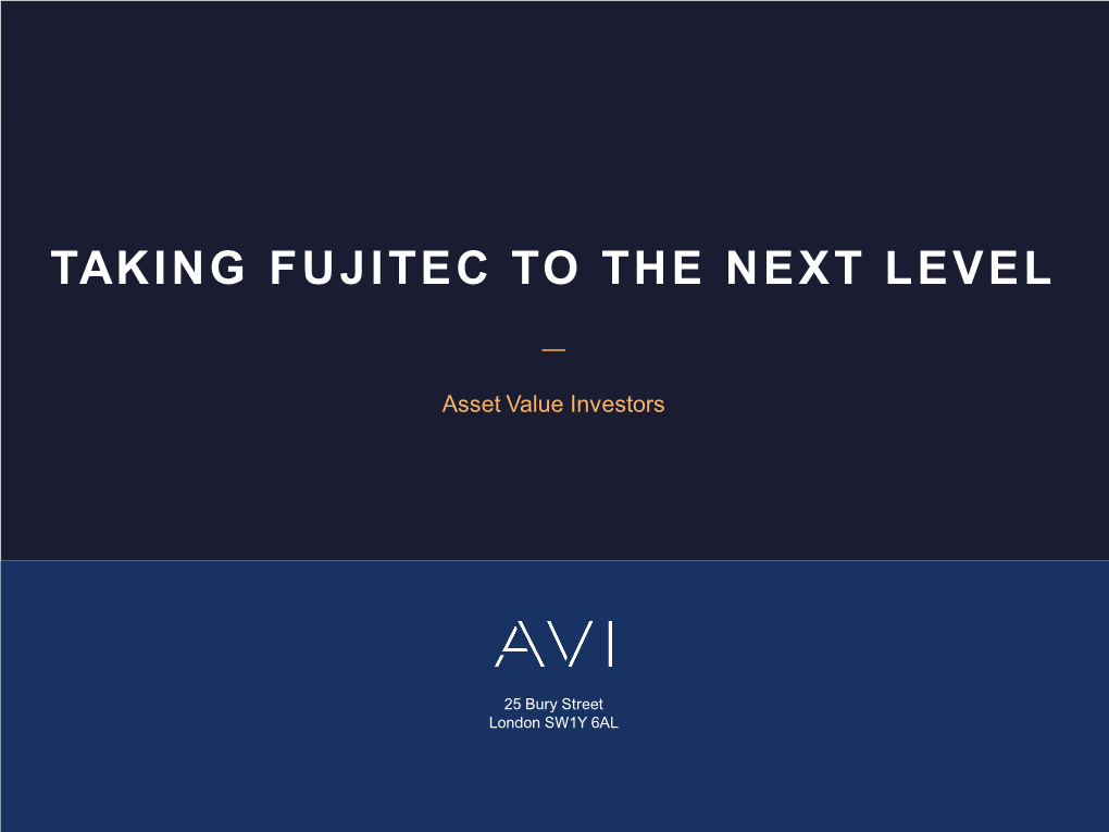 Taking Fujitec to the Next Level