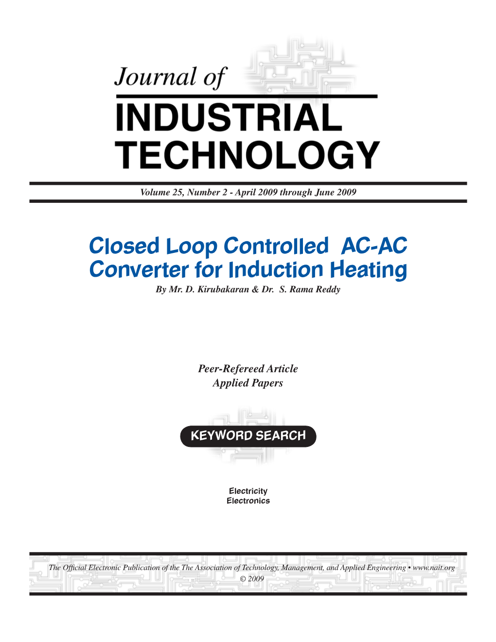 Closed Loop Controlled AC-AC Converter for Induction Heating by Mr