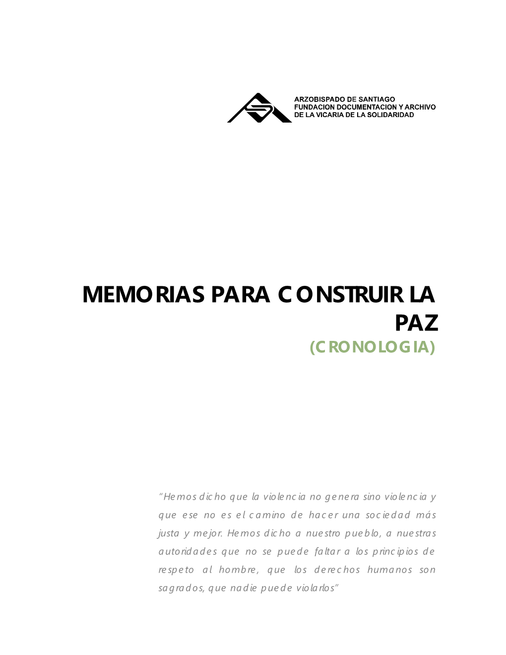 Memorias Para Construir La Paz