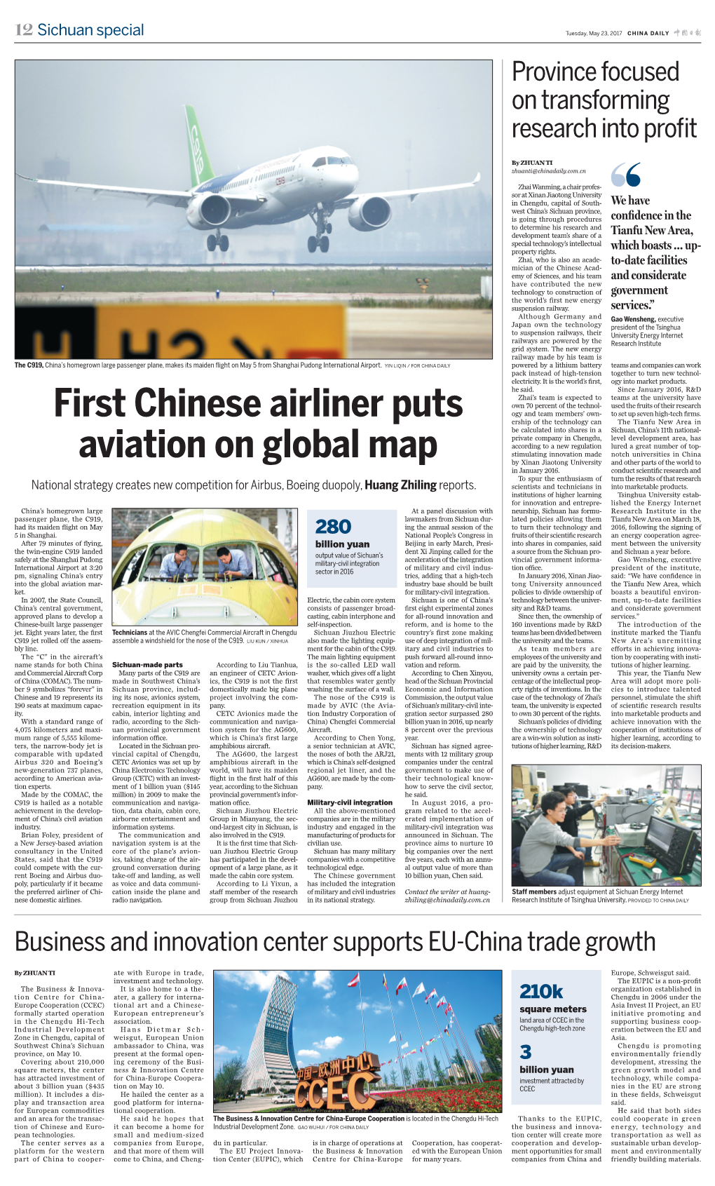 First Chinese Airliner Puts Aviation on Global