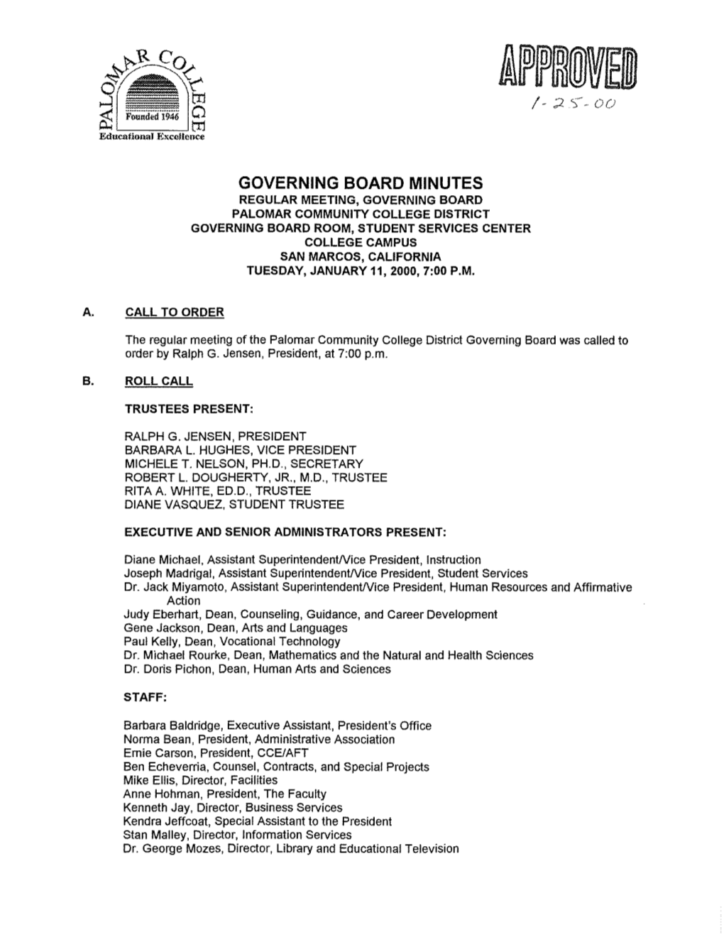 Governing Board Minutes