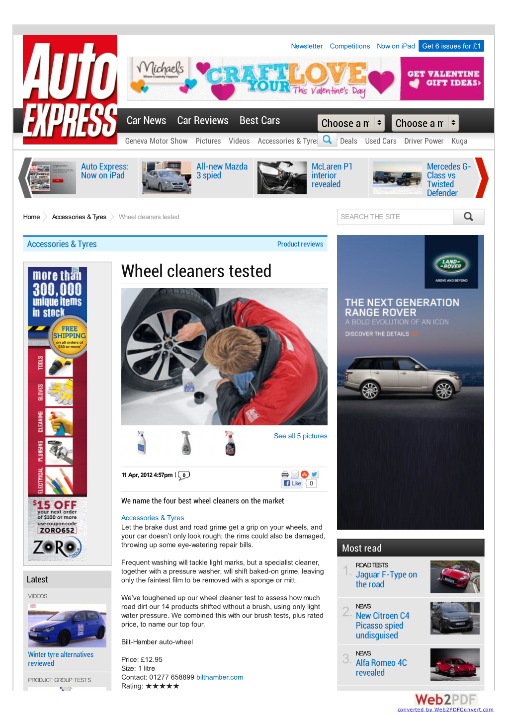 Auto Express: All-New Mazda Mclaren P1 Mercedes G- Now on Ipad 3 Spied Interior Class Vs Revealed Twisted Defender