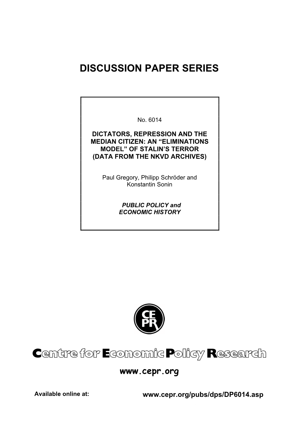 Discussion Paper Series