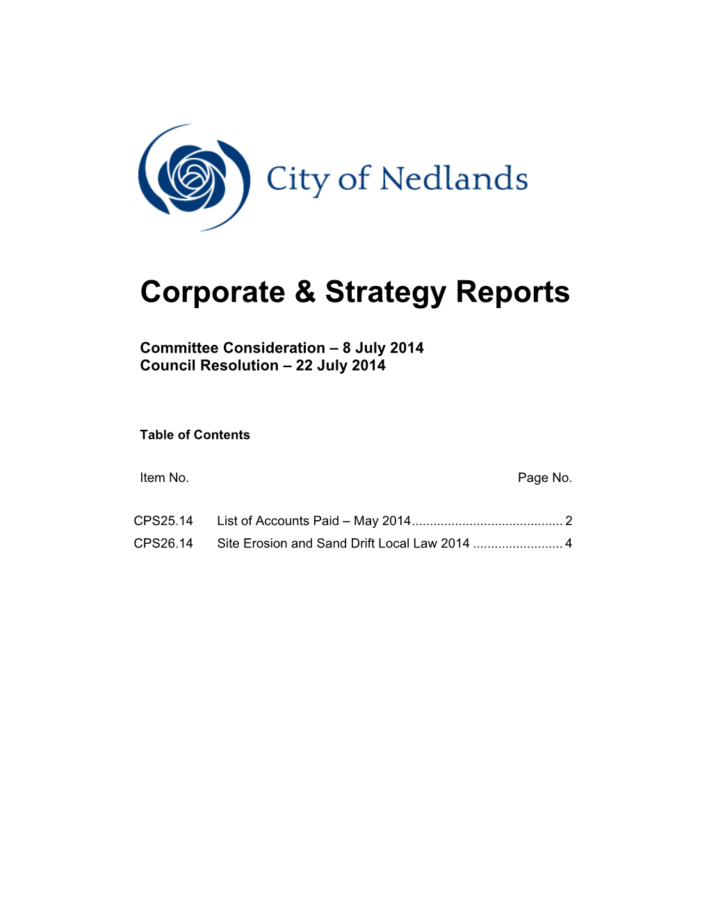 Corporate & Strategy Reports