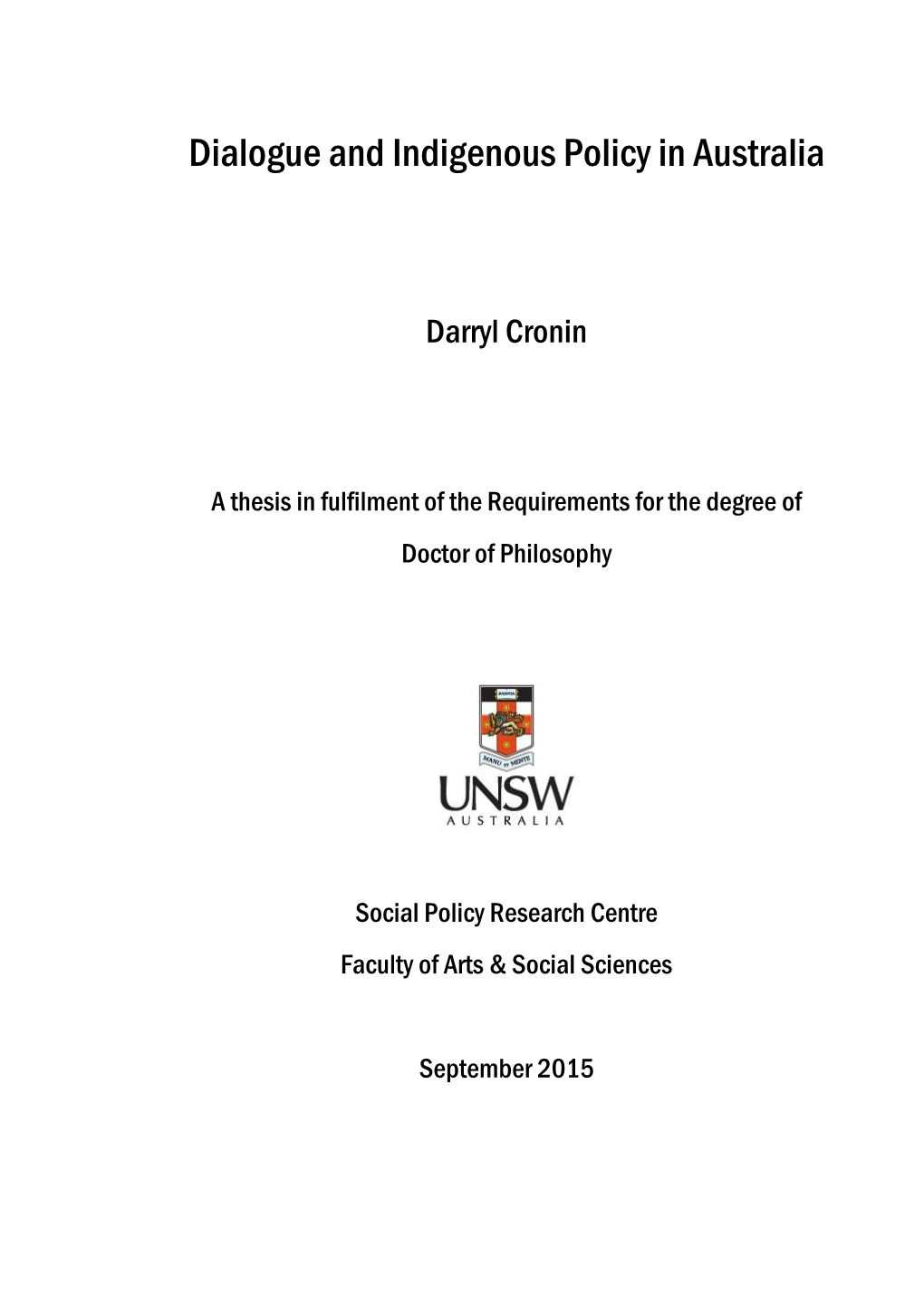 Dialogue and Indigenous Policy in Australia