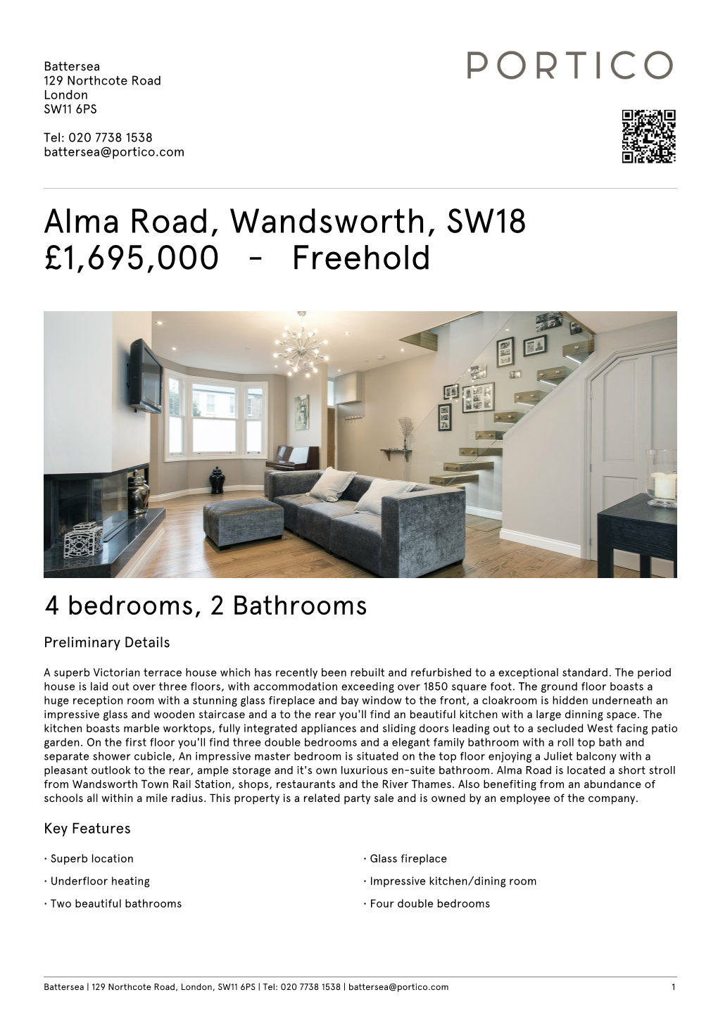 Alma Road, Wandsworth, SW18 £1,695,000