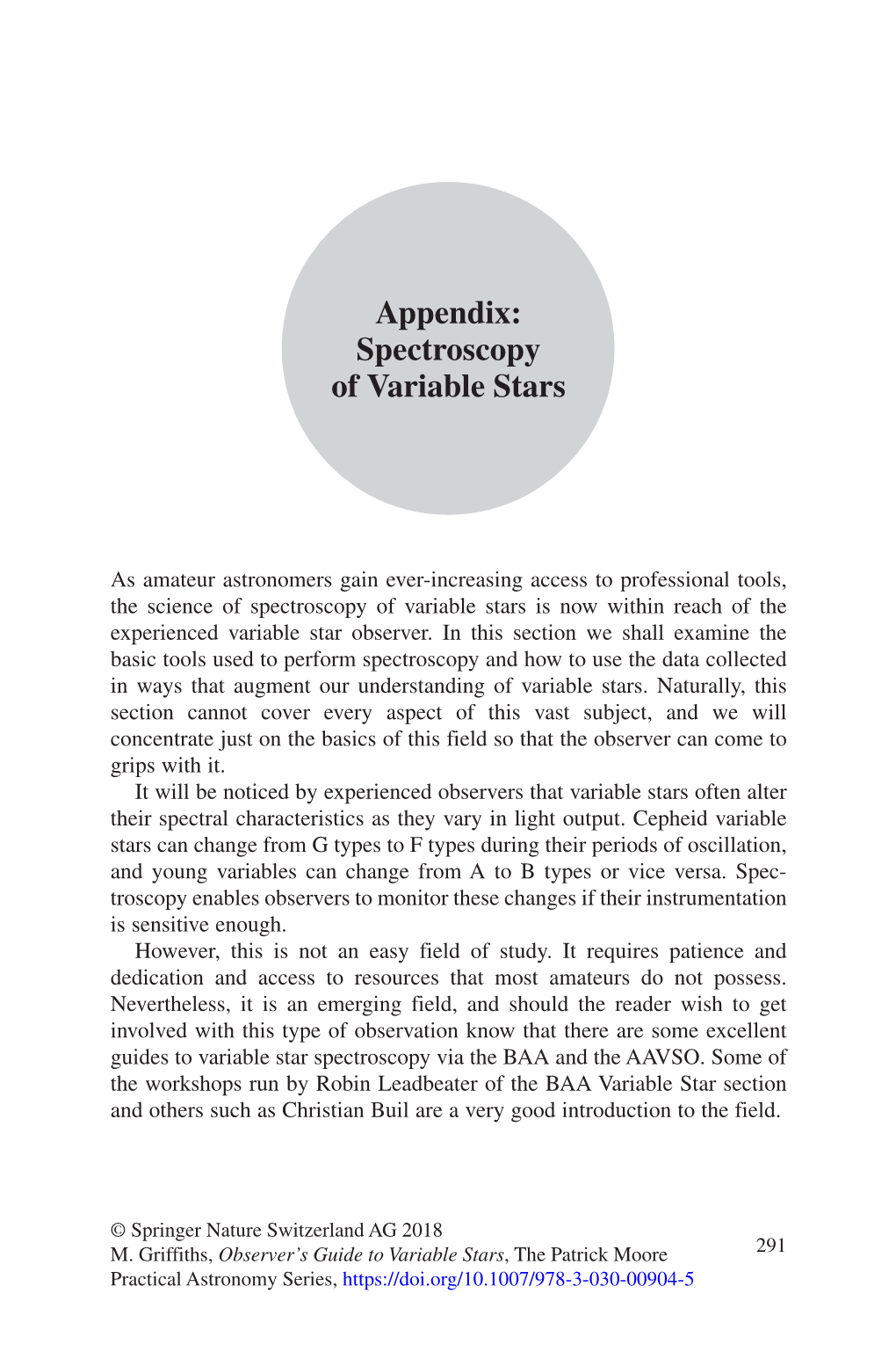 Appendix: Spectroscopy of Variable Stars