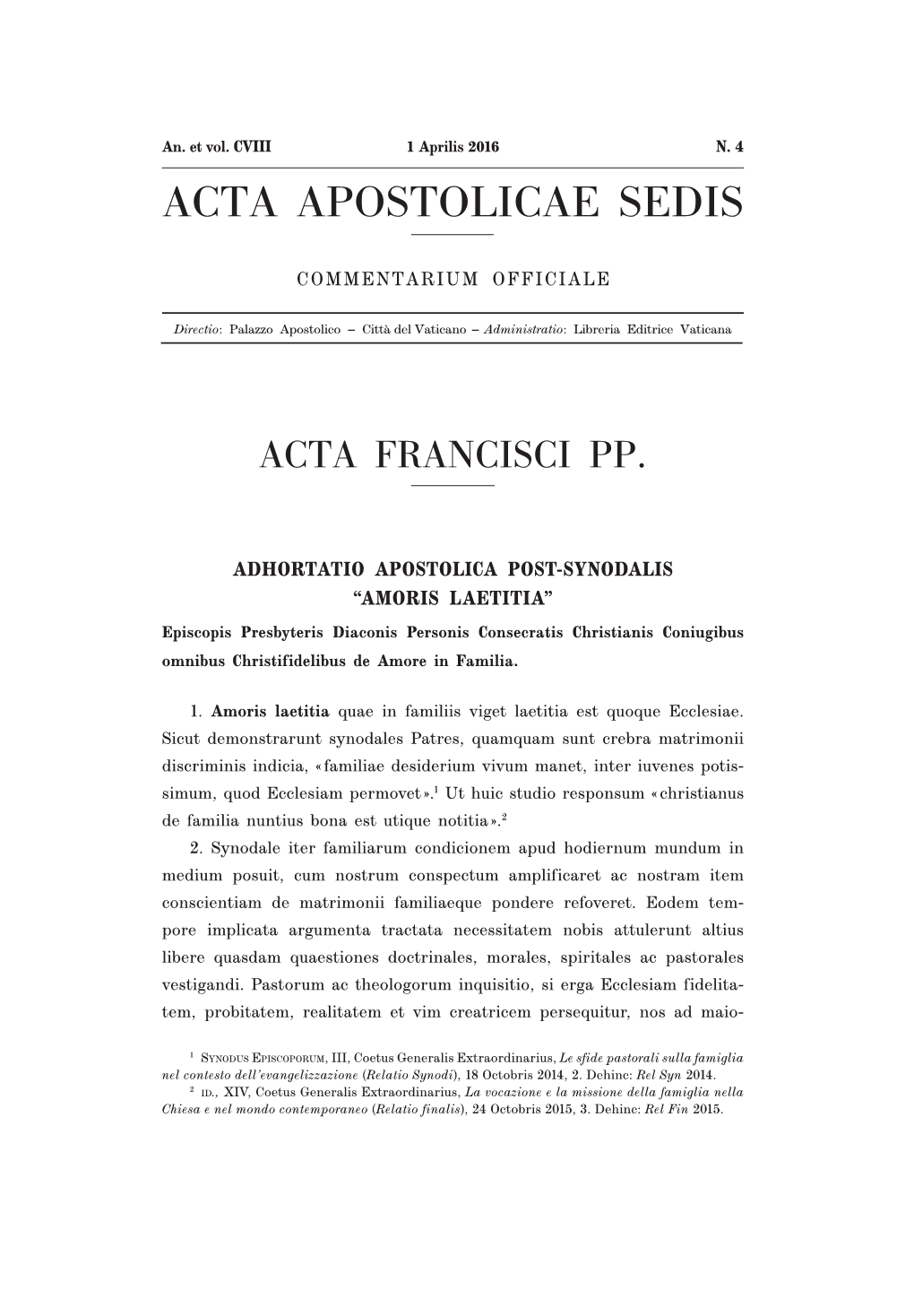 Acta Apostolicae Sedis