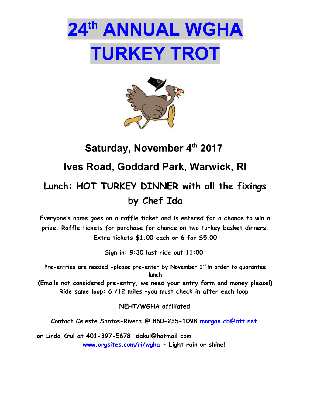 24Th ANNUAL WGHA TURKEY TROT