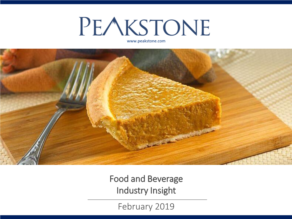 Food and Beverage Industry Insight February 2019