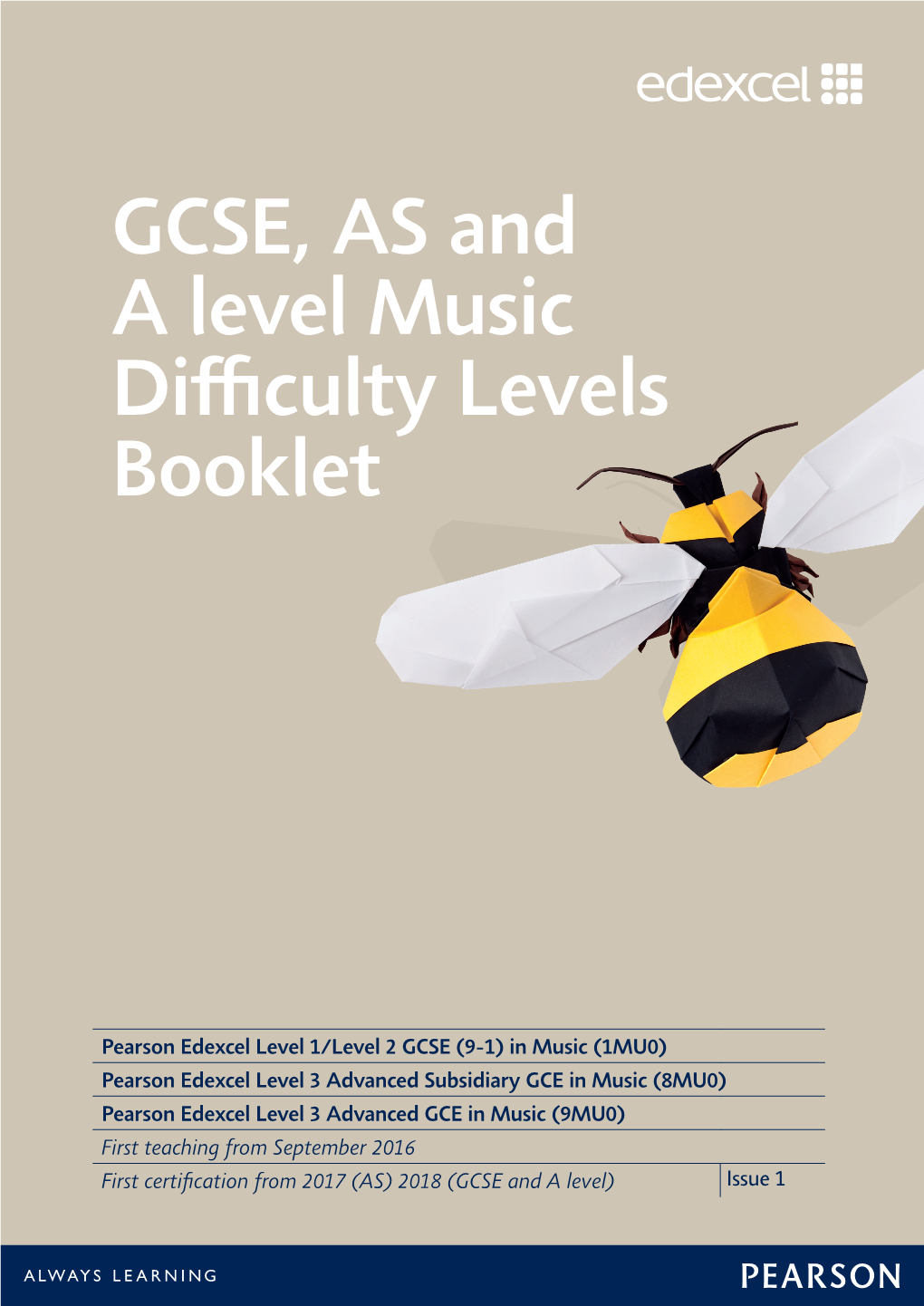 GCSE, AS and a Level Music Difficulty Levels Booklet