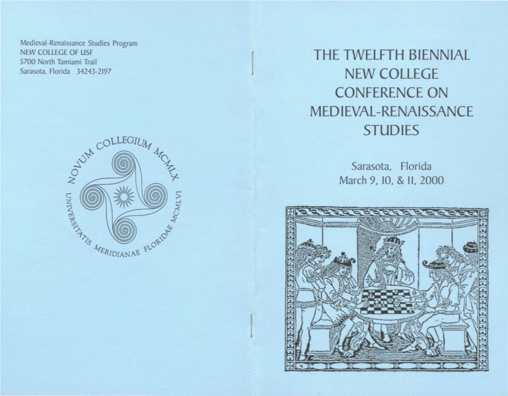 The Twelfth Biennial New College Conference On